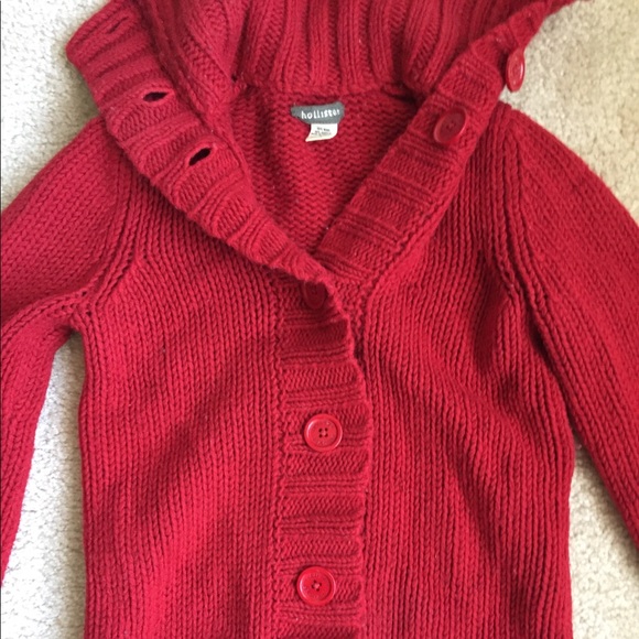 Hollister Red Heavy Knit Sweater Size Medium - Picture 3 of 8